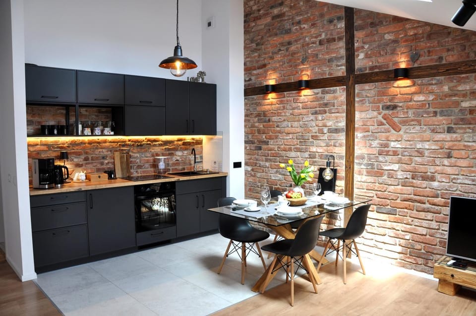 Kitchen or kitchenette, Living room, Dining area