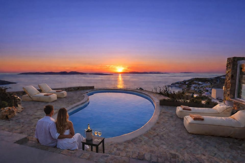 Guests, Pool view, Sea view, Sunset, sunbed
