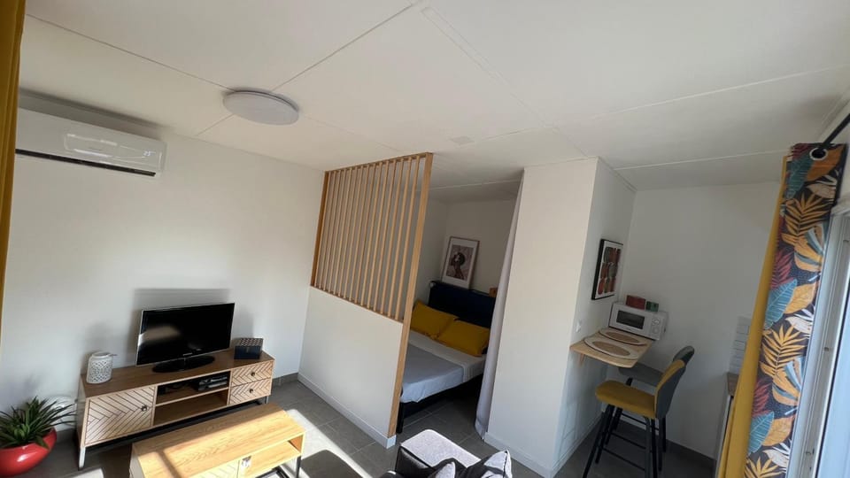 Communal lounge/ TV room, TV and multimedia, Kitchen or kitchenette, Living room, Dining area, Bedroom, internet, air conditioner