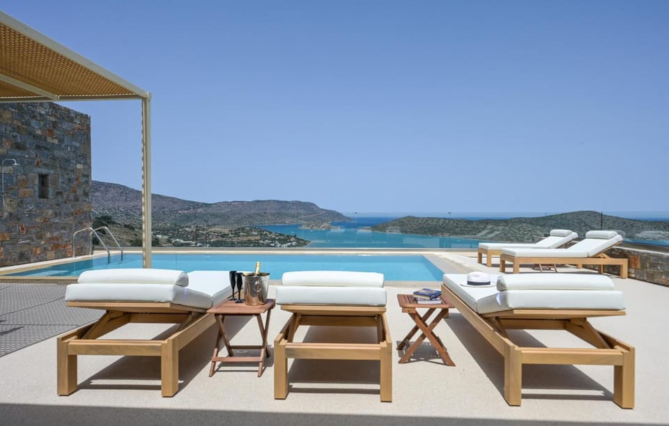 Patio, Natural landscape, Mountain view, Sea view, Swimming pool, sunbed