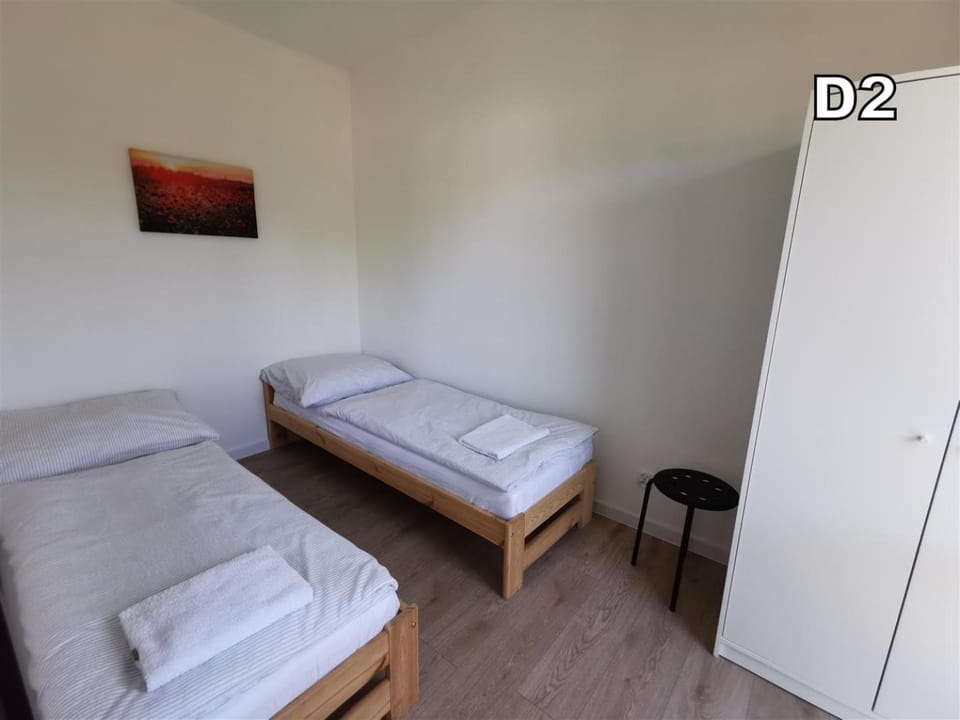 Bed, Photo of the whole room, Bedroom, towels, wardrobe