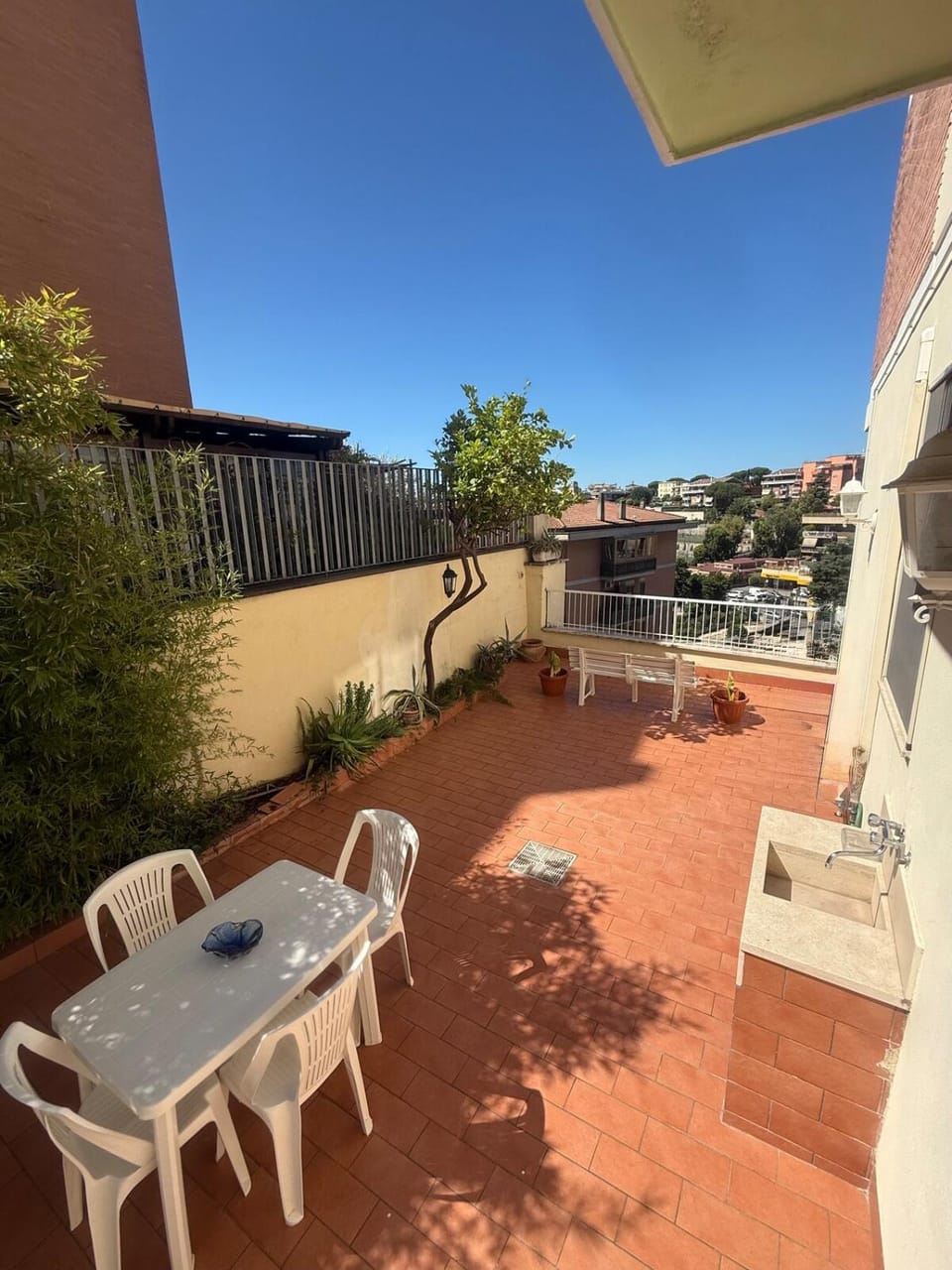 Property building, Patio, Day, View (from property/room), Balcony/Terrace, Dining area