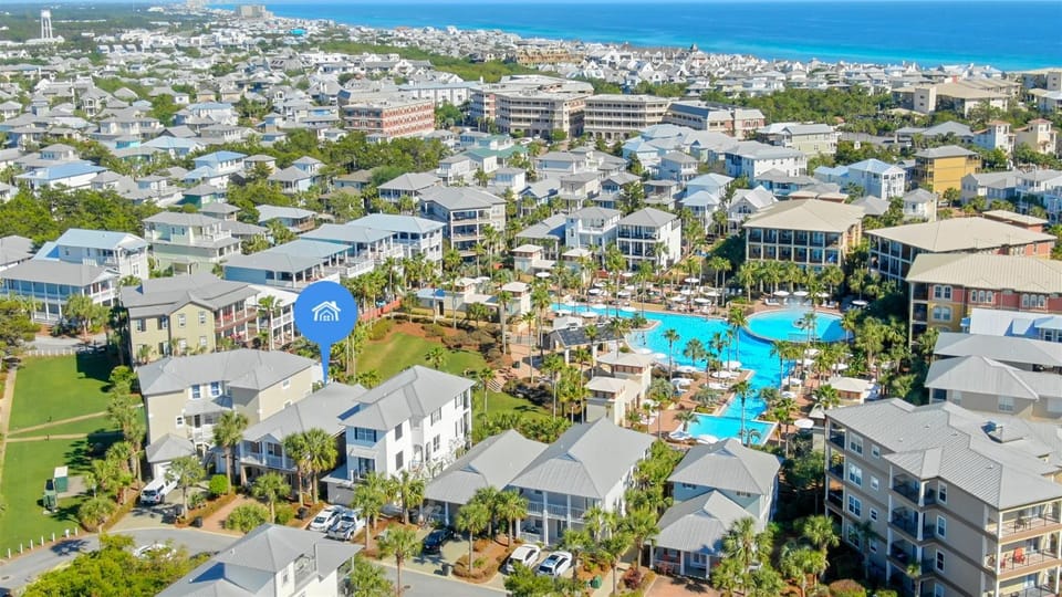 Property building, Neighbourhood, Bird's eye view, Swimming pool