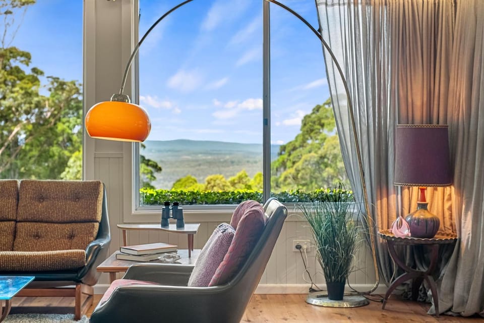 Natural landscape, Living room, Mountain view, fireplace