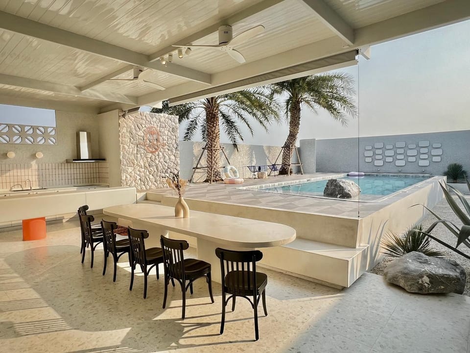 Day, Natural landscape, View (from property/room), Dining area, Pool view, Swimming pool