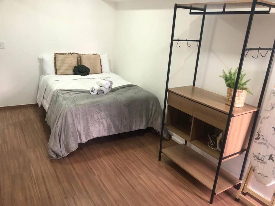 Bed, Bedroom, towels, wardrobe