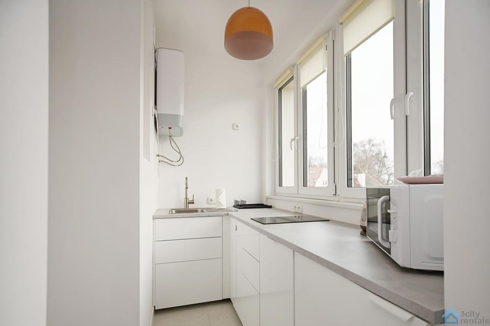 Kitchen or kitchenette, stove, kitchen
