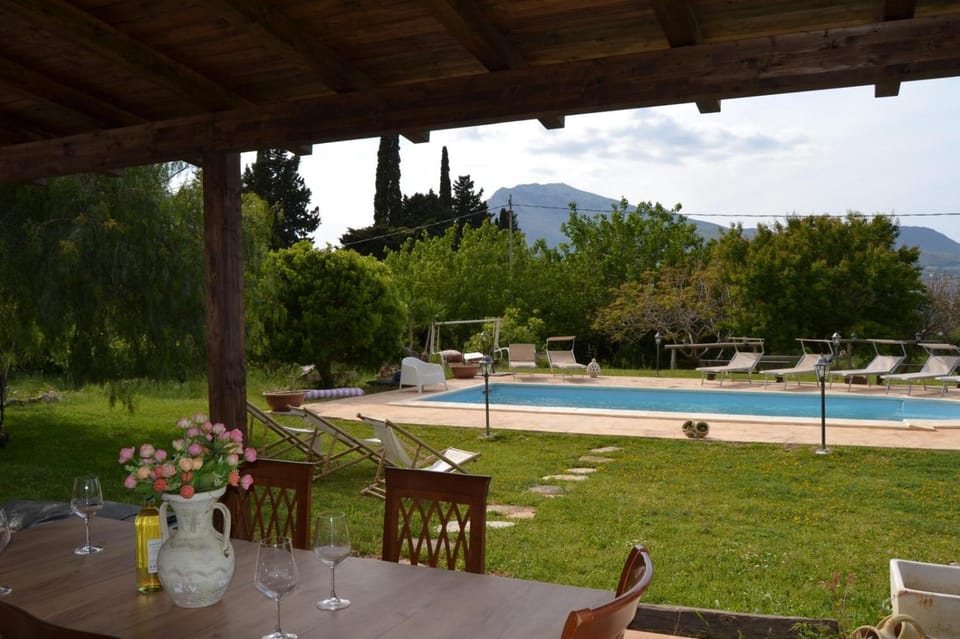 Patio, Spring, Day, Natural landscape, Garden, Garden view, Mountain view, Pool view, Swimming pool, sunbed