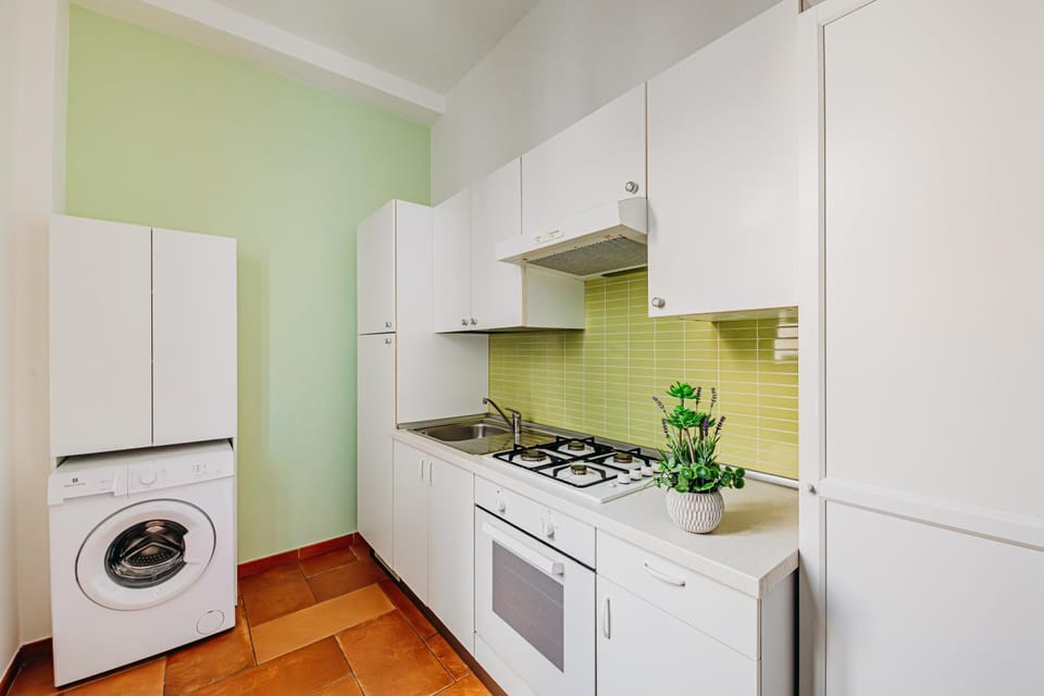 Kitchen or kitchenette, oven, pet friendly, stove, washing machine