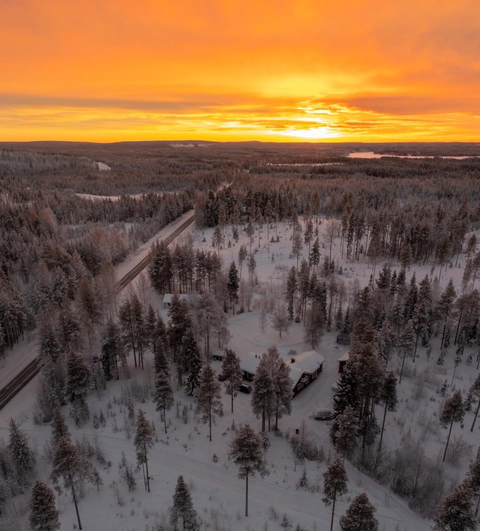 Day, Natural landscape, Bird's eye view, Winter, Sunset