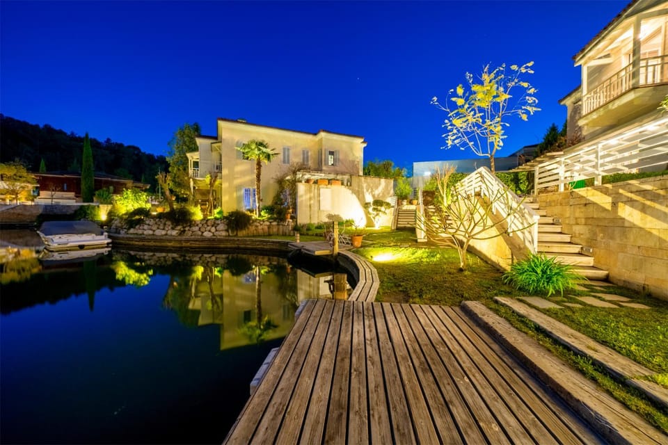 Property building, Night, Garden, Garden view, Sea view