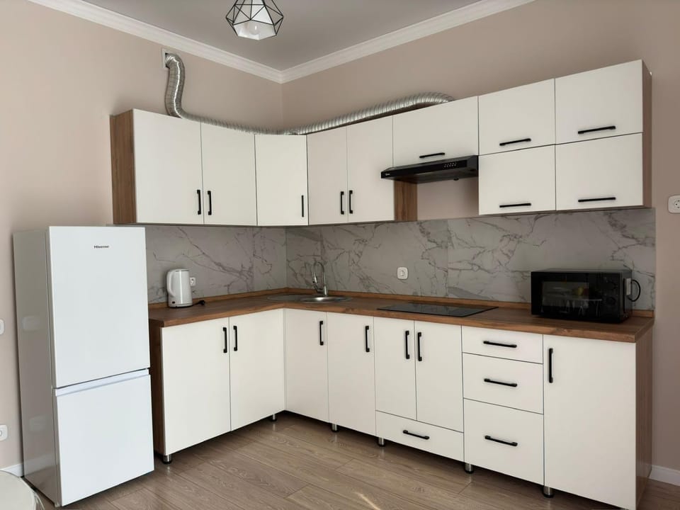 Kitchen or kitchenette, minibar, stove
