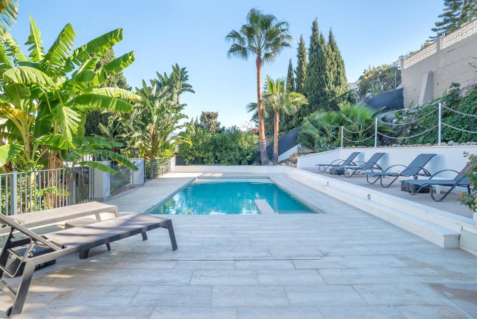 Property building, Living room, Swimming pool