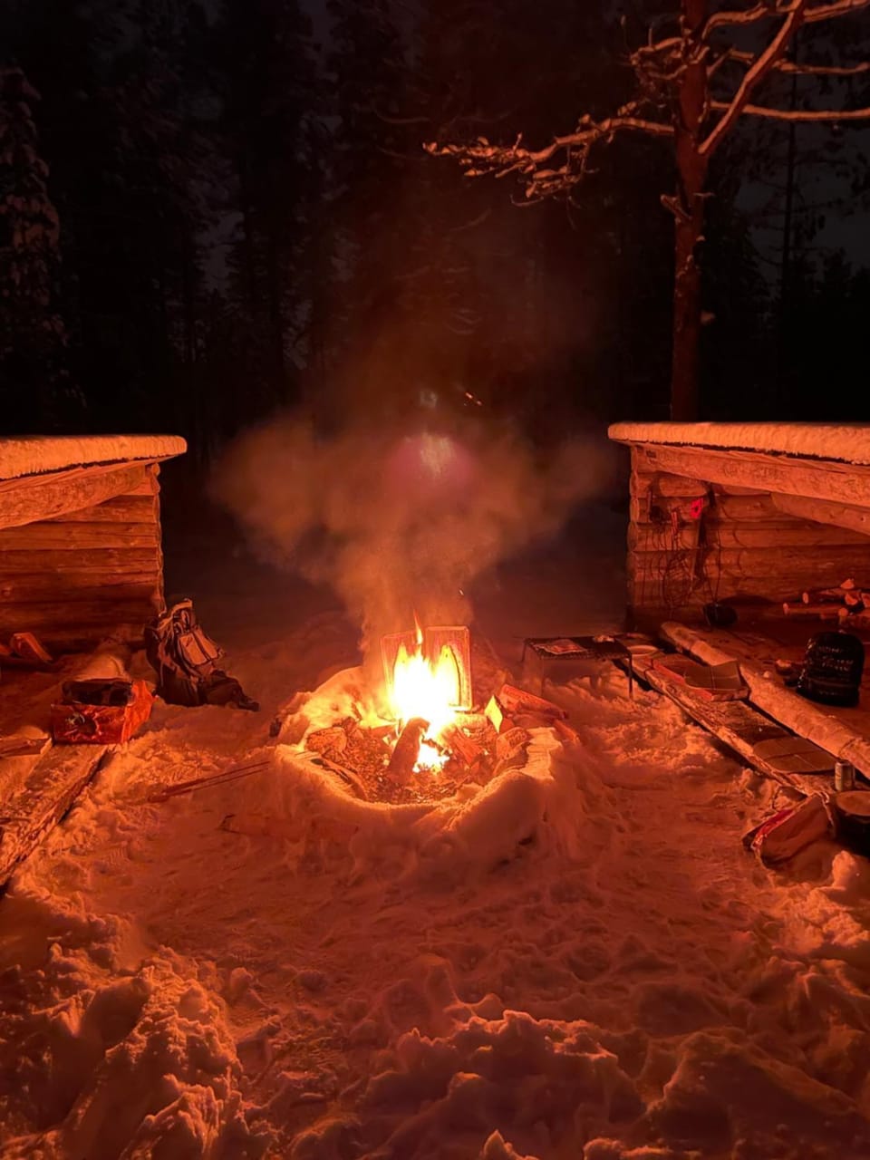 Natural landscape, Winter, fireplace