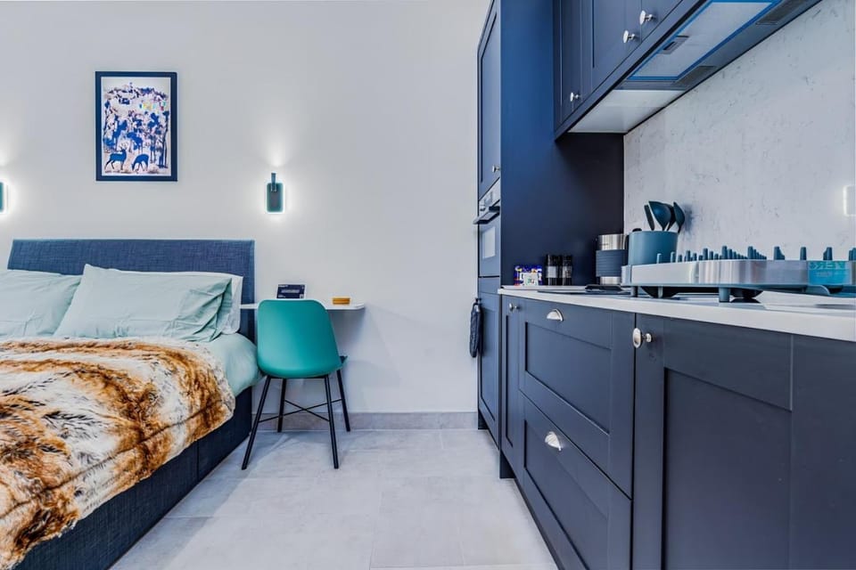 Bed, Kitchen or kitchenette, Photo of the whole room, Bedroom