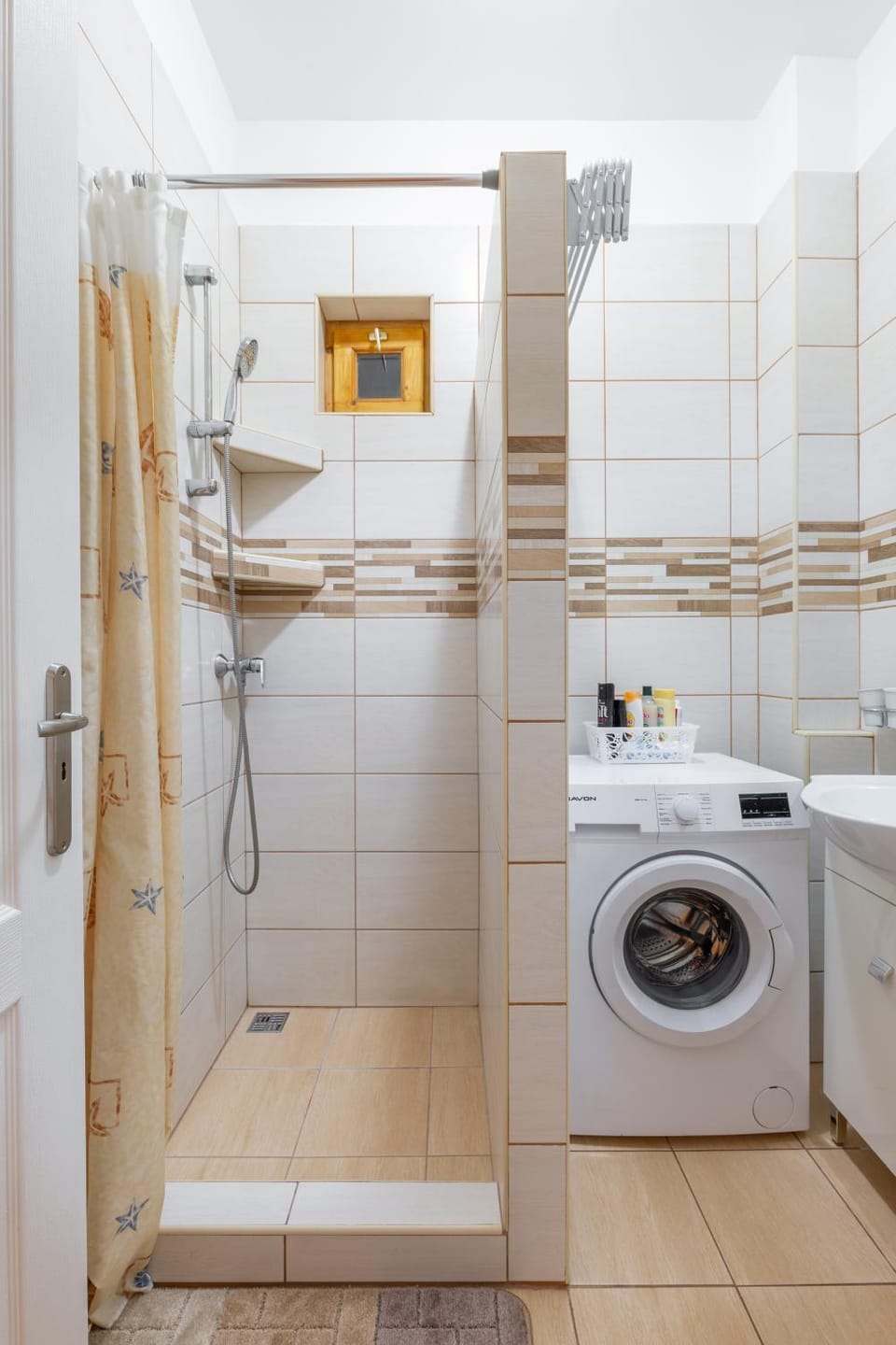 Shower, washing machine