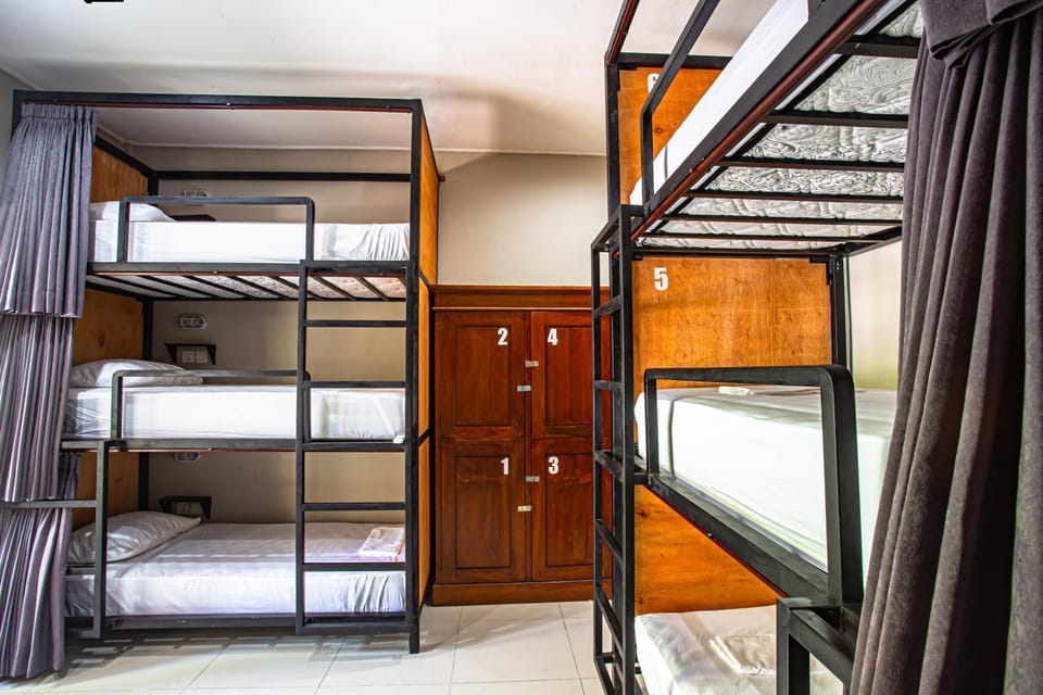 Bed, bunk bed, wardrobe