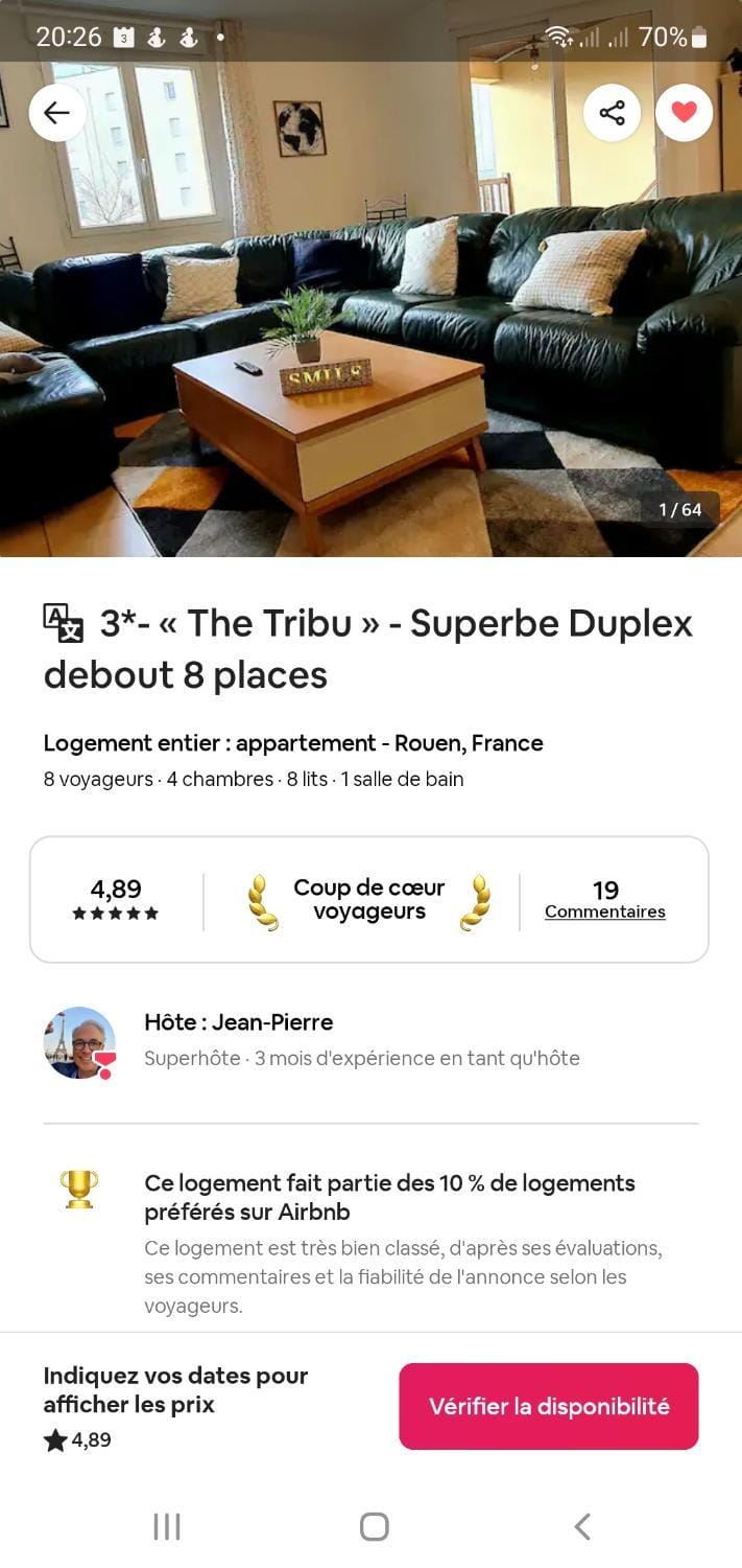 The TRIBE- Superbe duplex standing 8 places Apartment in Rouen