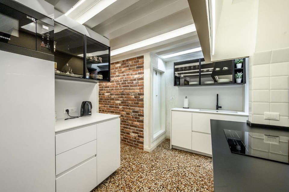 dishwasher, minibar, stove, kitchen
