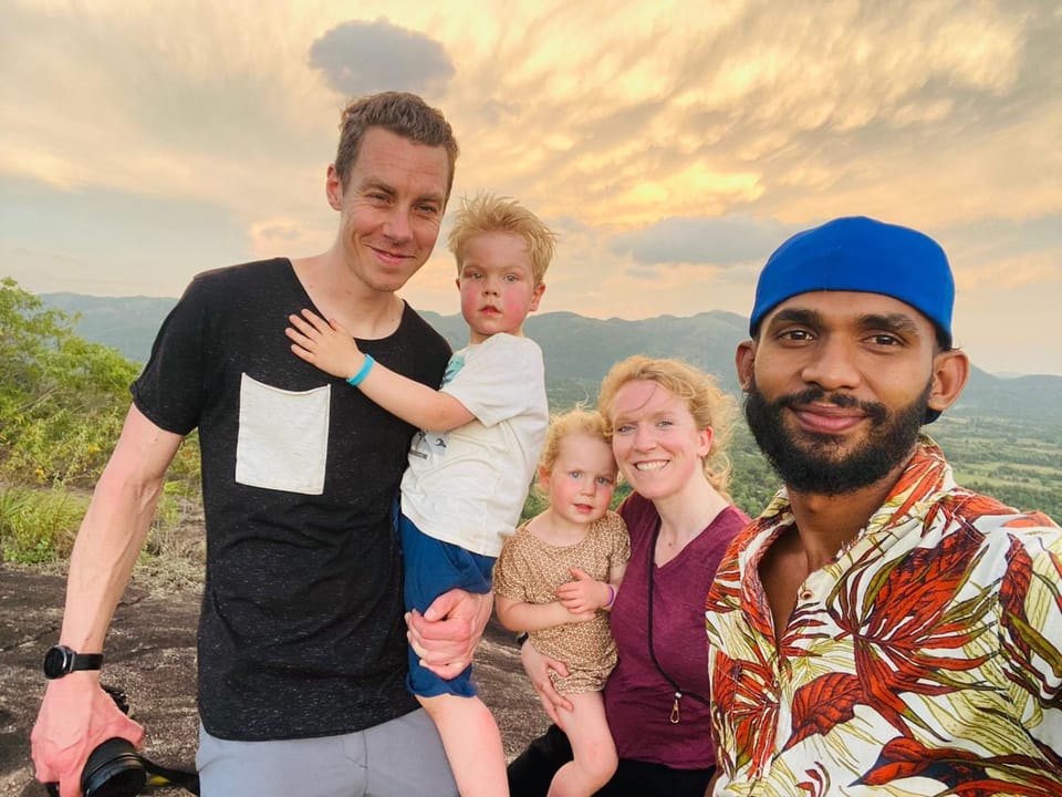 People, Natural landscape, Hiking, Mountain view, children, group of guests