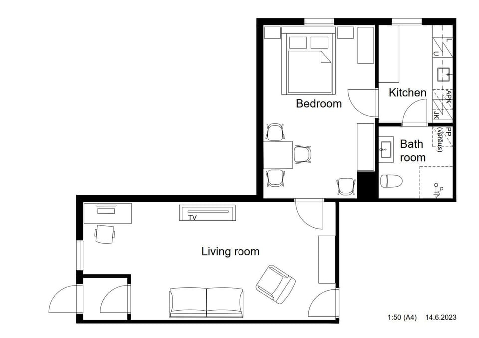 Two room 54m2 apt, WiFi, free parking, terrace, near central park Apartment in Helsinki