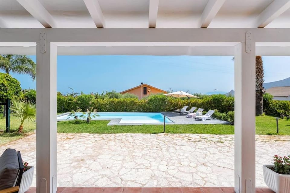 Patio, Natural landscape, Garden, Garden view, Pool view, Swimming pool, sunbed