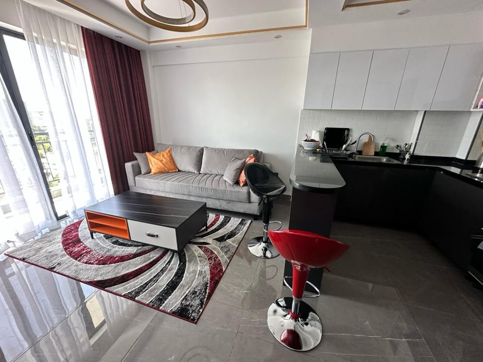 Living room, kitchen