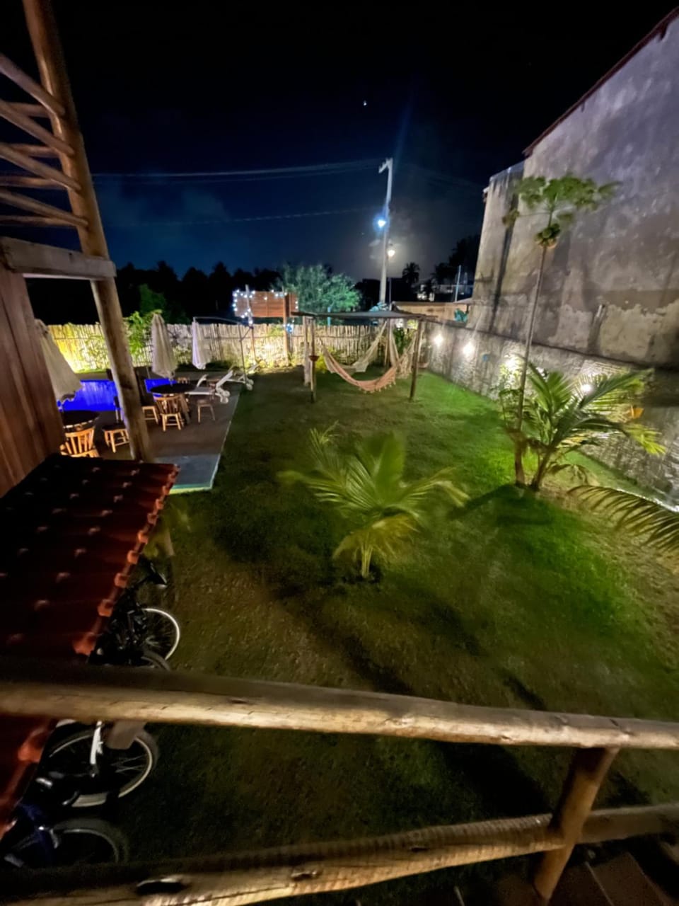 Night, Garden, Garden view, Swimming pool