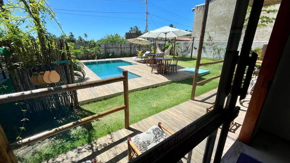 Patio, Day, Natural landscape, Garden, Balcony/Terrace, Garden view, Pool view, Swimming pool, sunbed