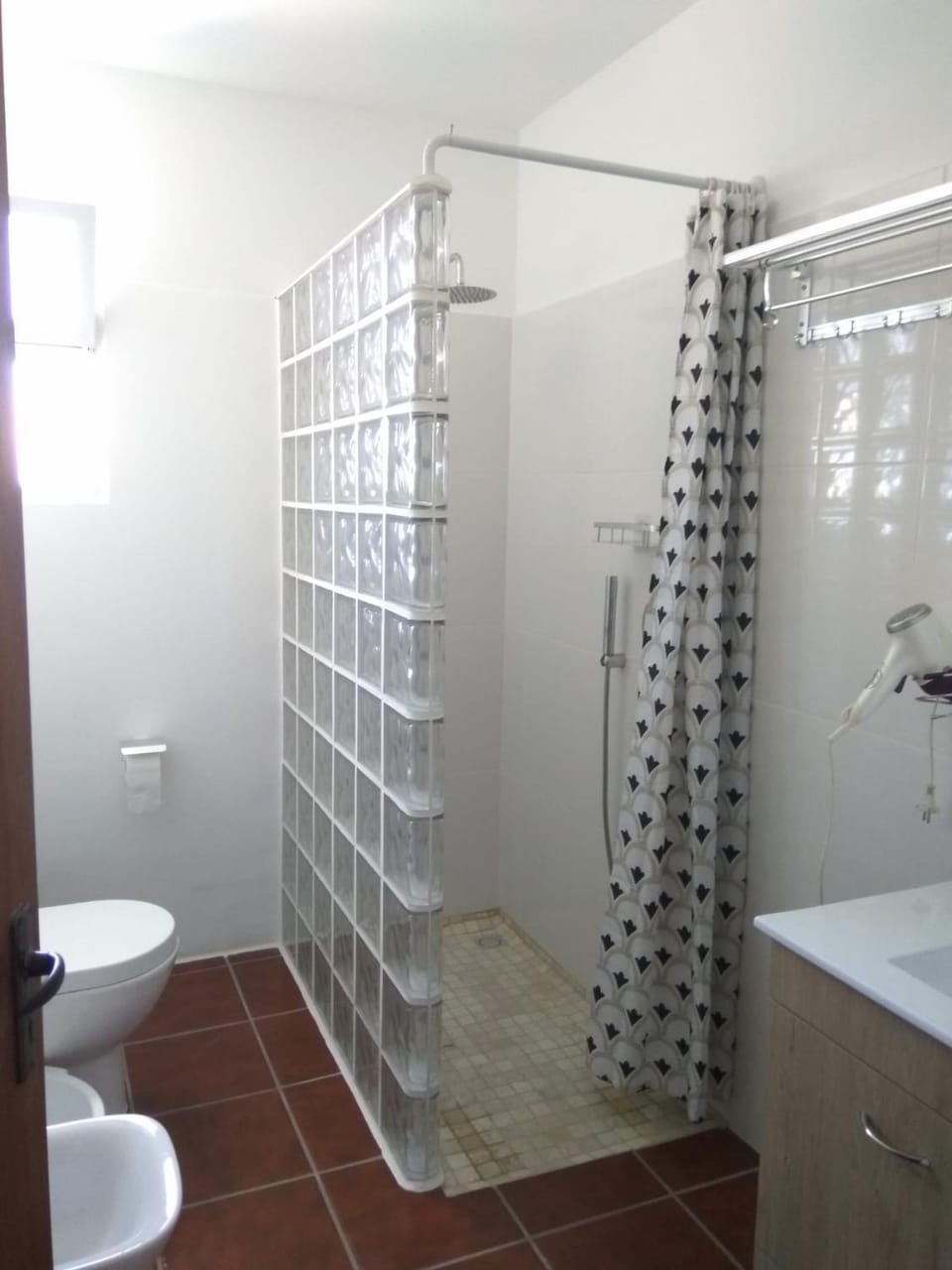 Shower, Toilet, Bathroom, hair dryier