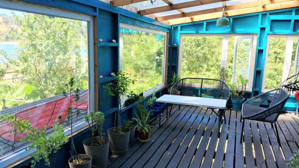 Patio, Spring, Day, Natural landscape, Garden, View (from property/room), Balcony/Terrace, Living room, Seating area, Garden view