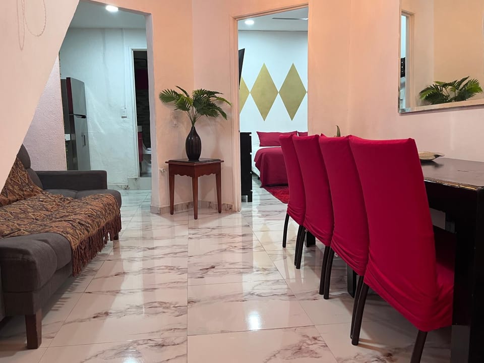 Photo of the whole room, Seating area, Dining area