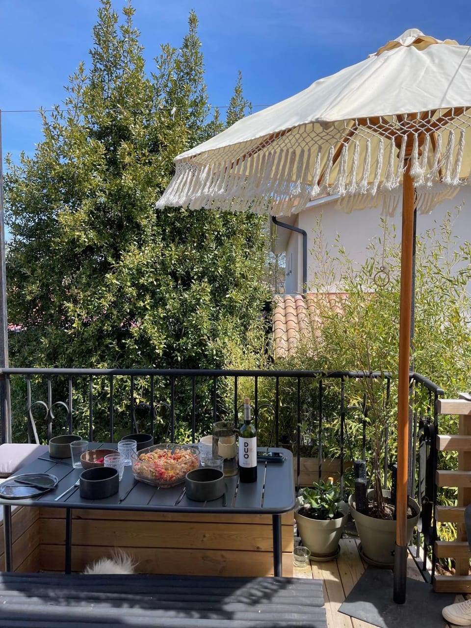Patio, Day, Balcony/Terrace, Garden view