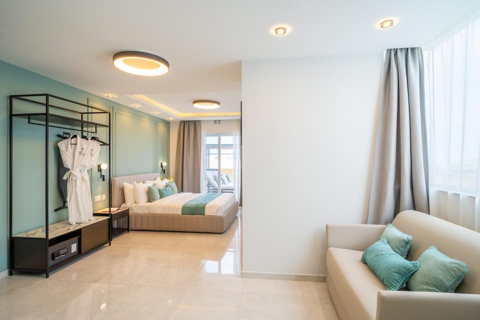 Bed, Seating area, Bedroom, safe, wardrobe