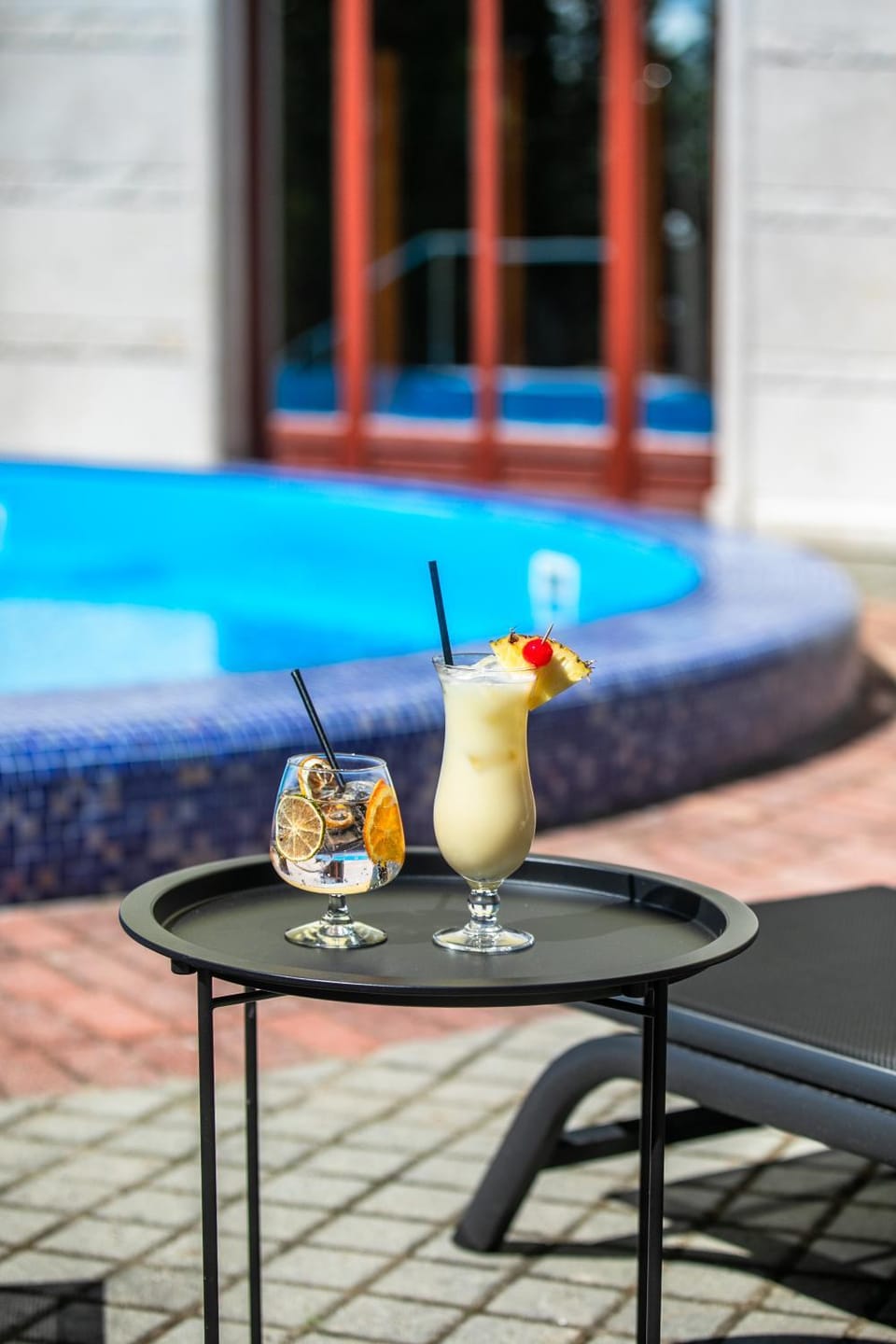 Summer, Swimming pool, Drinks, sunbed