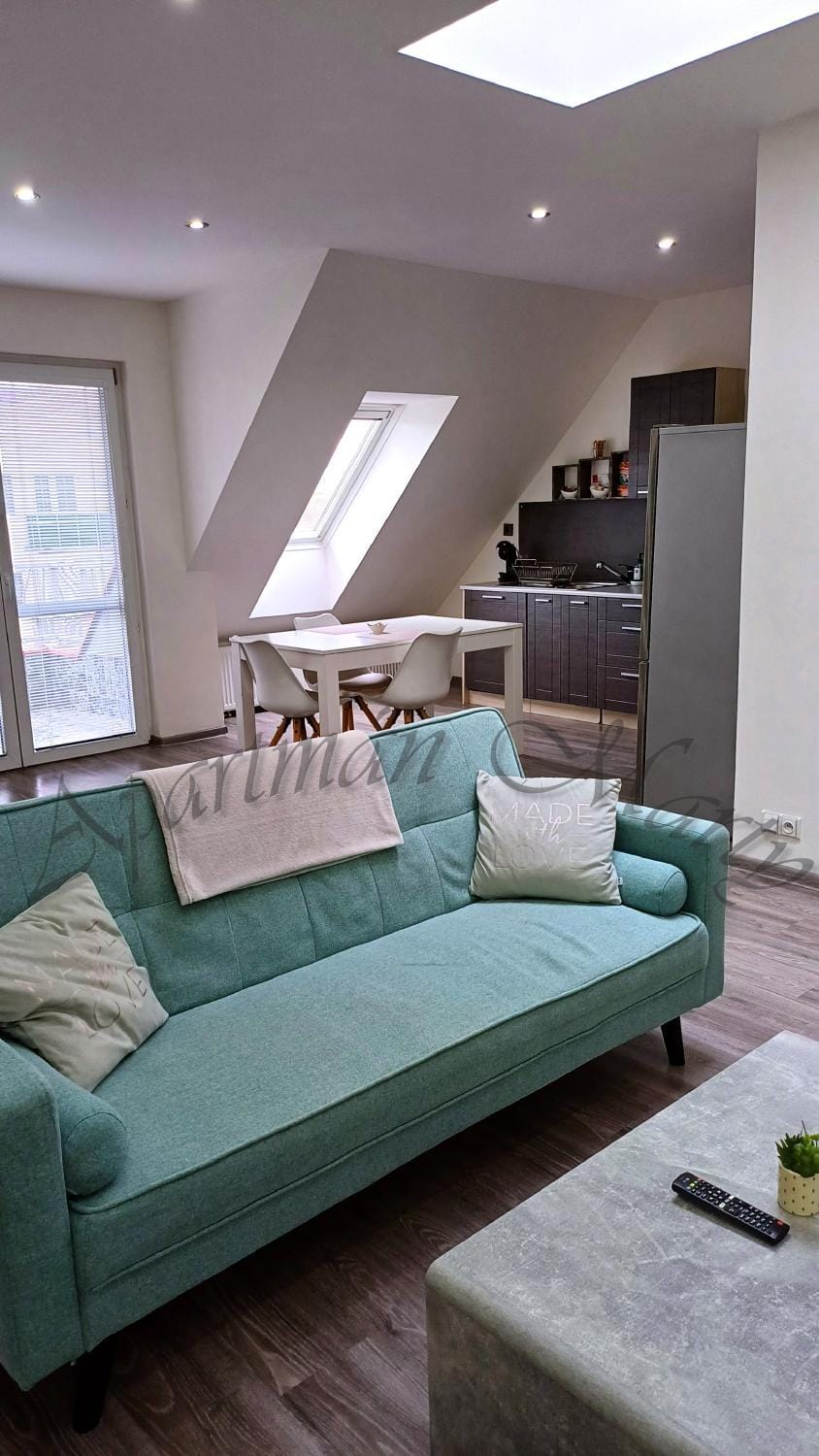 Living room, kitchen