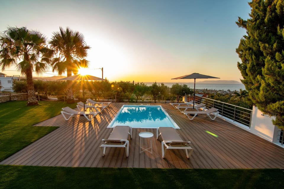 Pool view, Swimming pool, Sunset