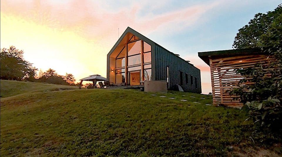 Property building, Spring, Garden view, Sunset