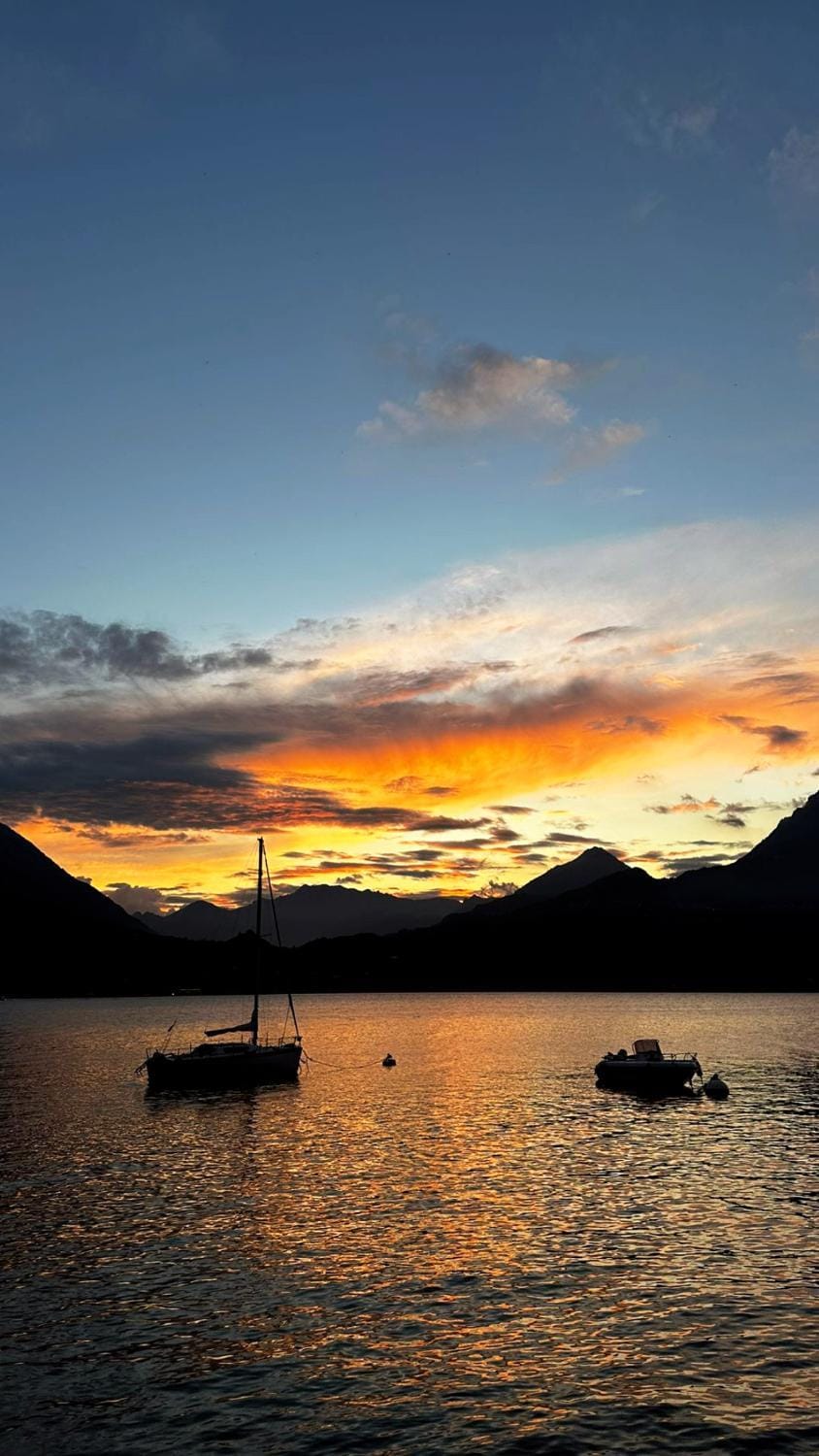 Natural landscape, Lake view, Mountain view, Sunset