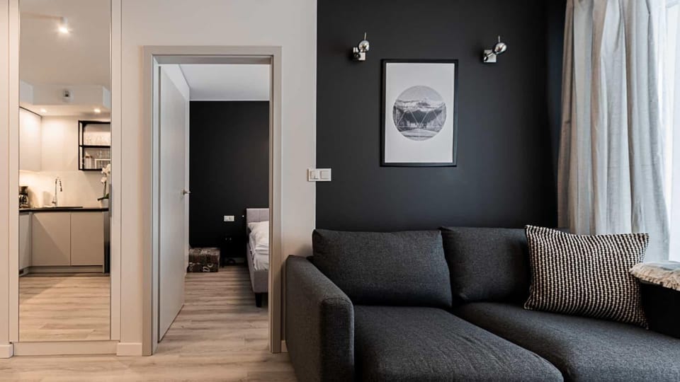Kitchen or kitchenette, Living room, Seating area