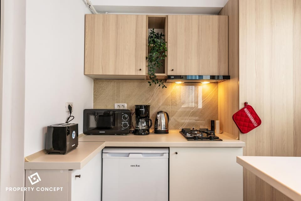 Coffee/tea facilities, Kitchen or kitchenette, minibar, stove, toaster