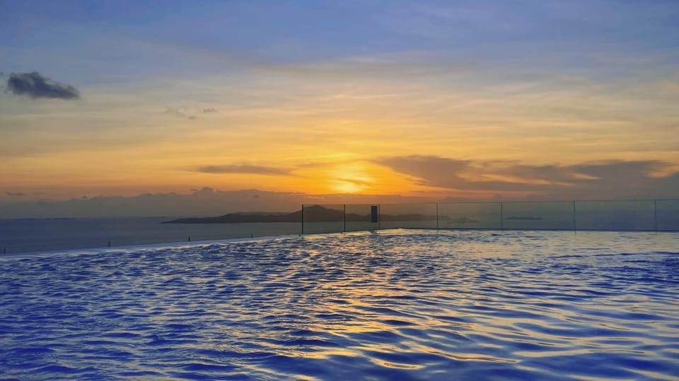 Night, Natural landscape, Pool view, Sea view, Swimming pool, Sunset