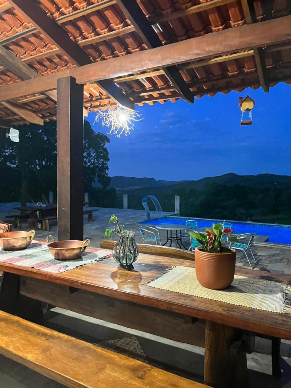 Natural landscape, Dining area, Garden view, Mountain view, Pool view