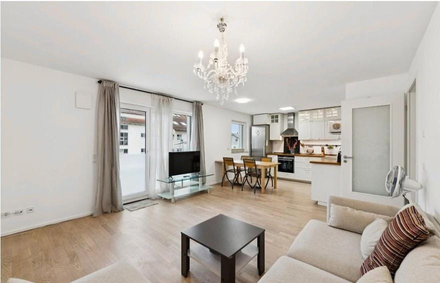 Kitchen or kitchenette, Living room, Dining area
