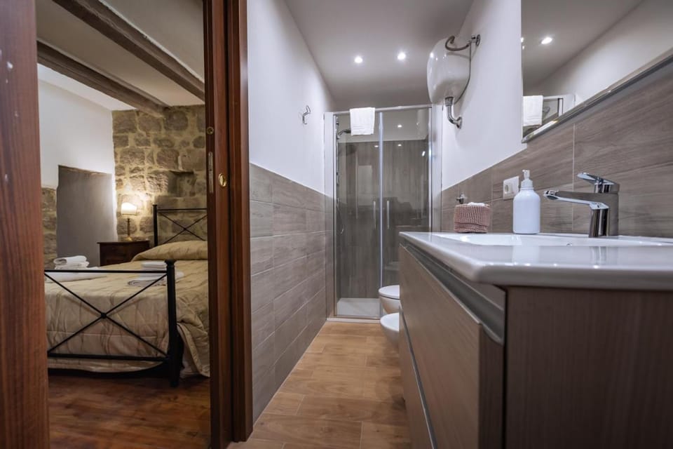 Shower, Bed, Bathroom, Bedroom