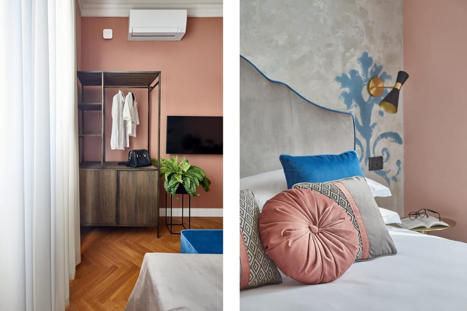 Bed, TV and multimedia, wardrobe, air conditioner