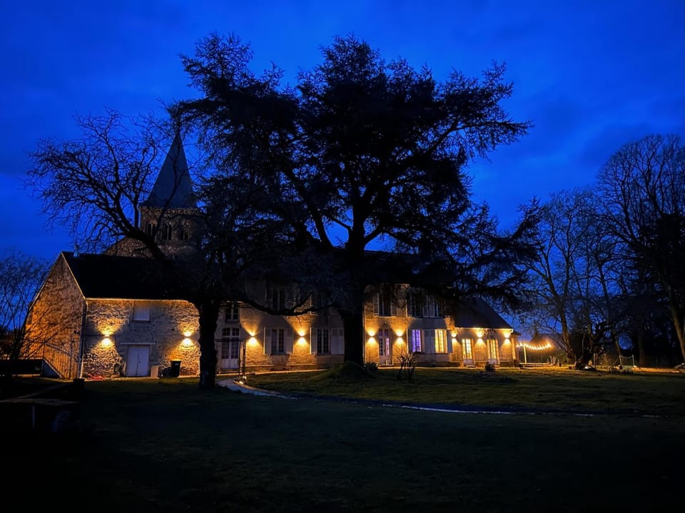 Property building, Night, Natural landscape, Garden