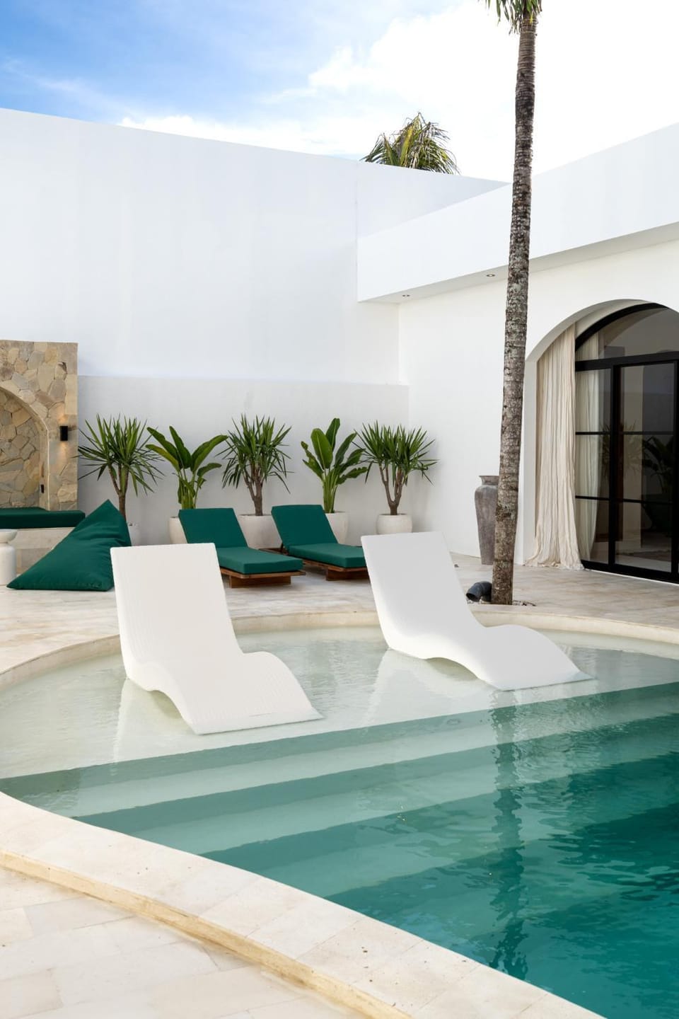 Patio, Natural landscape, Seating area, Pool view, Swimming pool, sunbed