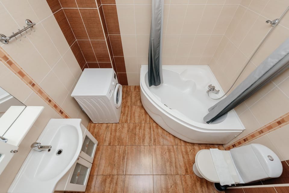 Bathroom, Bath, washing machine