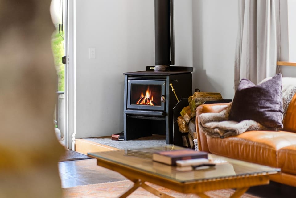 Living room, fireplace